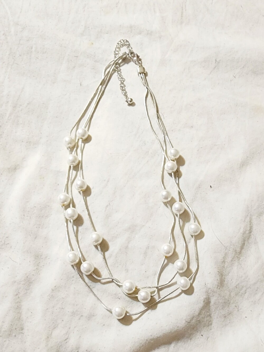 White Pearl Multi-Strand Necklace - Women Jewelry